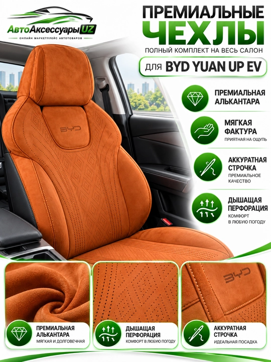 BYD Yuan Up EV old o‘rindiqlari uchun nakidka, 2 dona, qora