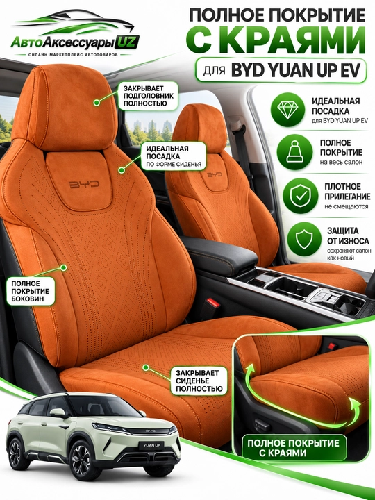 BYD Yuan Up EV old o‘rindiqlari uchun nakidka, 2 dona, qora