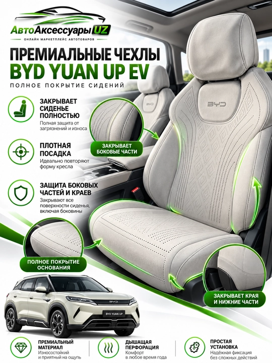 BYD Yuan Up EV old o‘rindiqlari uchun nakidka, 2 dona, qora