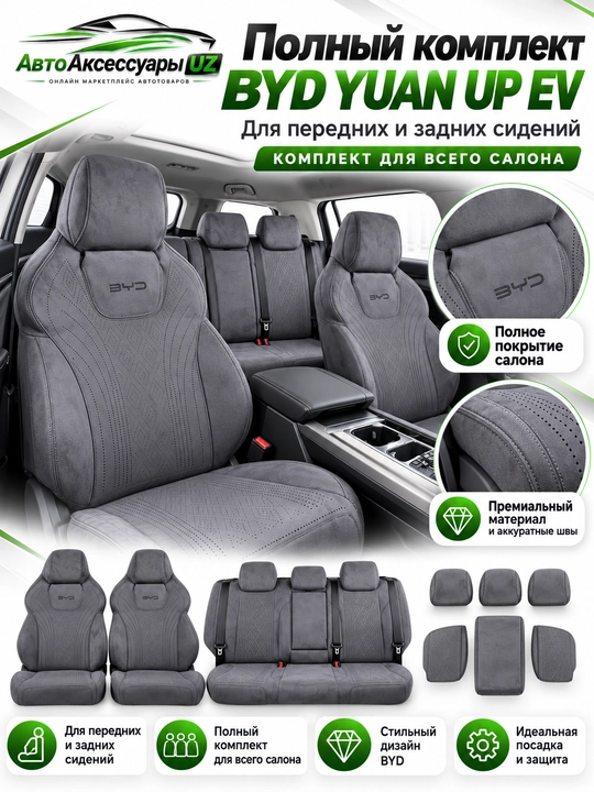 BYD Yuan Up EV old o‘rindiqlari uchun nakidka, 2 dona, qora