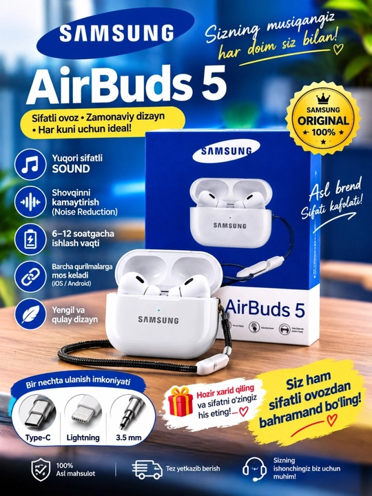 Samsung AirBuds 5 simsiz quloqchin