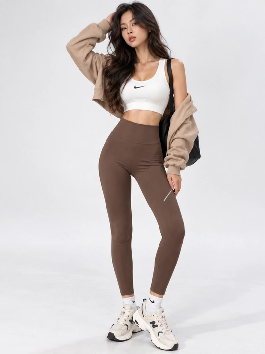 Ayollar losinalari, sport leggingslari belgacha, yon tomonida cho'ntakli va jun bilan