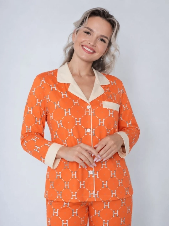 Ayollar pijamasi, 2 tasi 1 da, paxtalik to‘plam, kofta va shim, XL-XXL, + sovg‘a