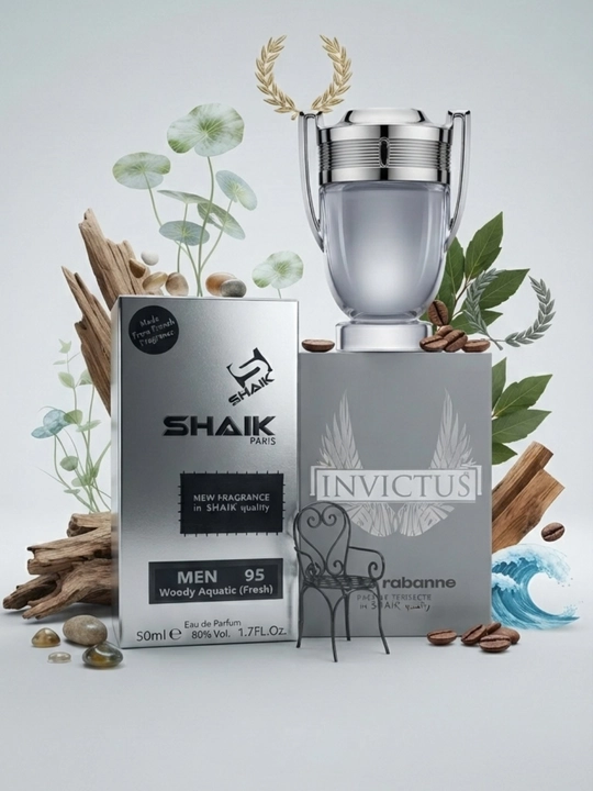 Мужская парфюмерная вода, Shaik 95, аромат Invictus, морской парфюм, свежий аромат, 50 мл - 