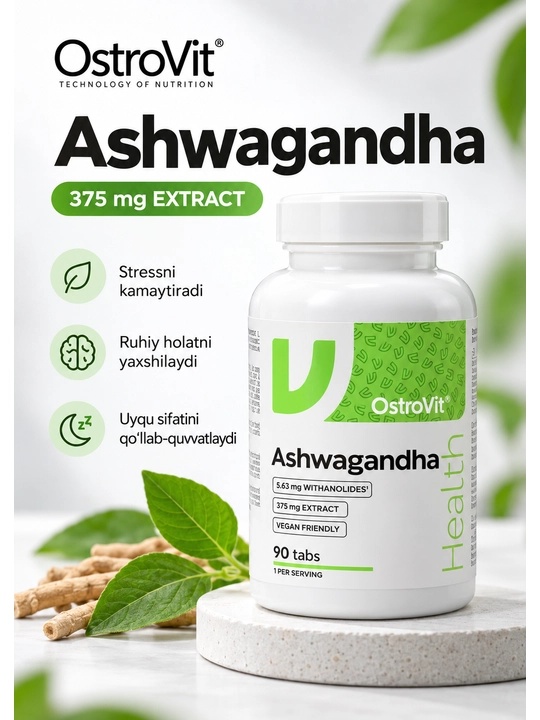 Ostrovit Ashwagandha 90tabs, Ашваганда от стрессов - 