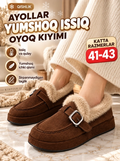 Ayollar uchun qishgi oyoq kiyim, 41 42 43, yengil, yumshoq, issiq oyoq kiyim - 