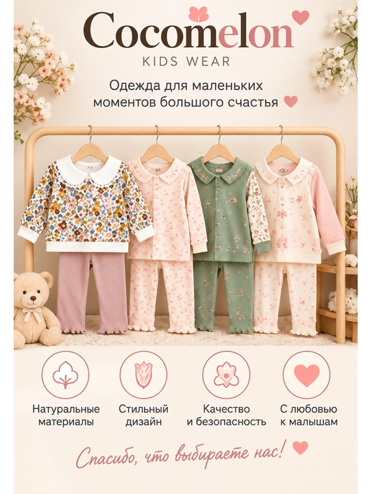 Детский костюм для девочек двойка: кофточка и леггинсы, комплект с принтом