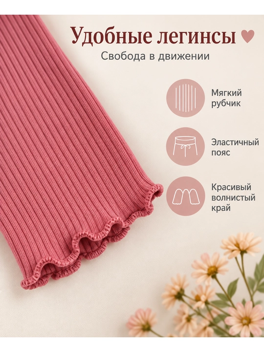 Детский костюм для девочек двойка: кофточка и леггинсы, комплект с принтом