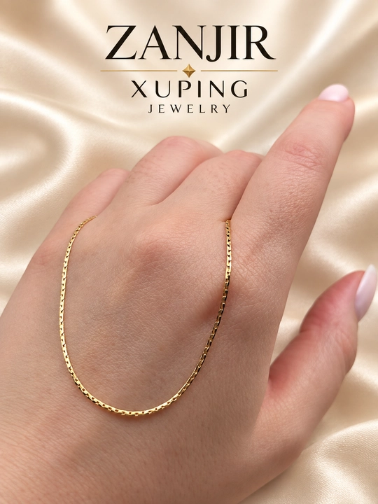 Цепочка женская Xuping 45 см, золотистая, тонкая, бижутерия - 