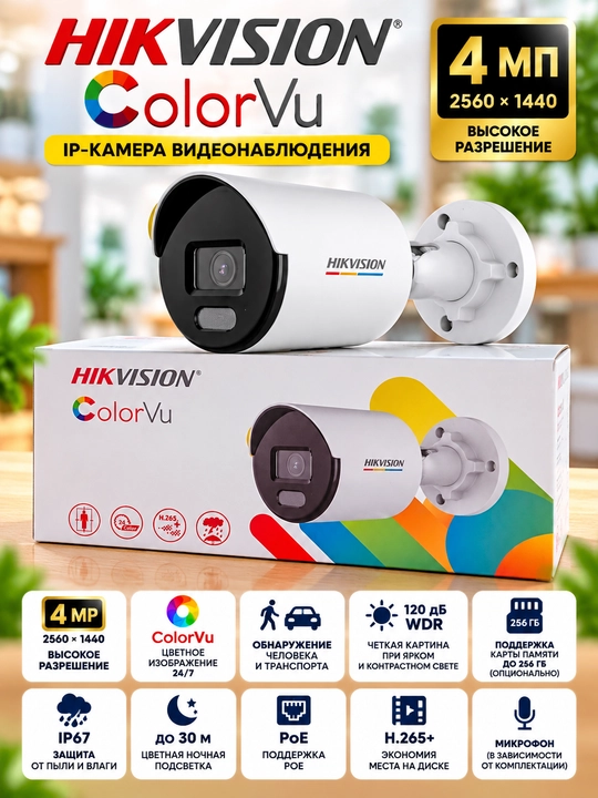 Hikvision DS-2CD1047G2-L — IP-камера 4 Мп ColorVu - 