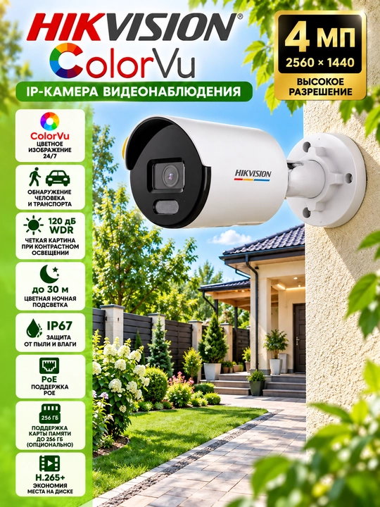 Hikvision DS-2CD1047G2-L — IP-камера 4 Мп ColorVu