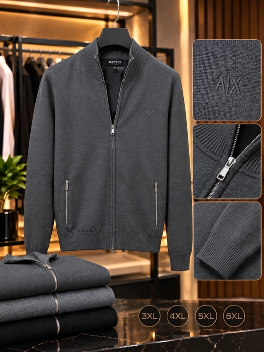 Erkaklar uchun VELIKAN (3XL-6XL) zamokli kardiganlar
