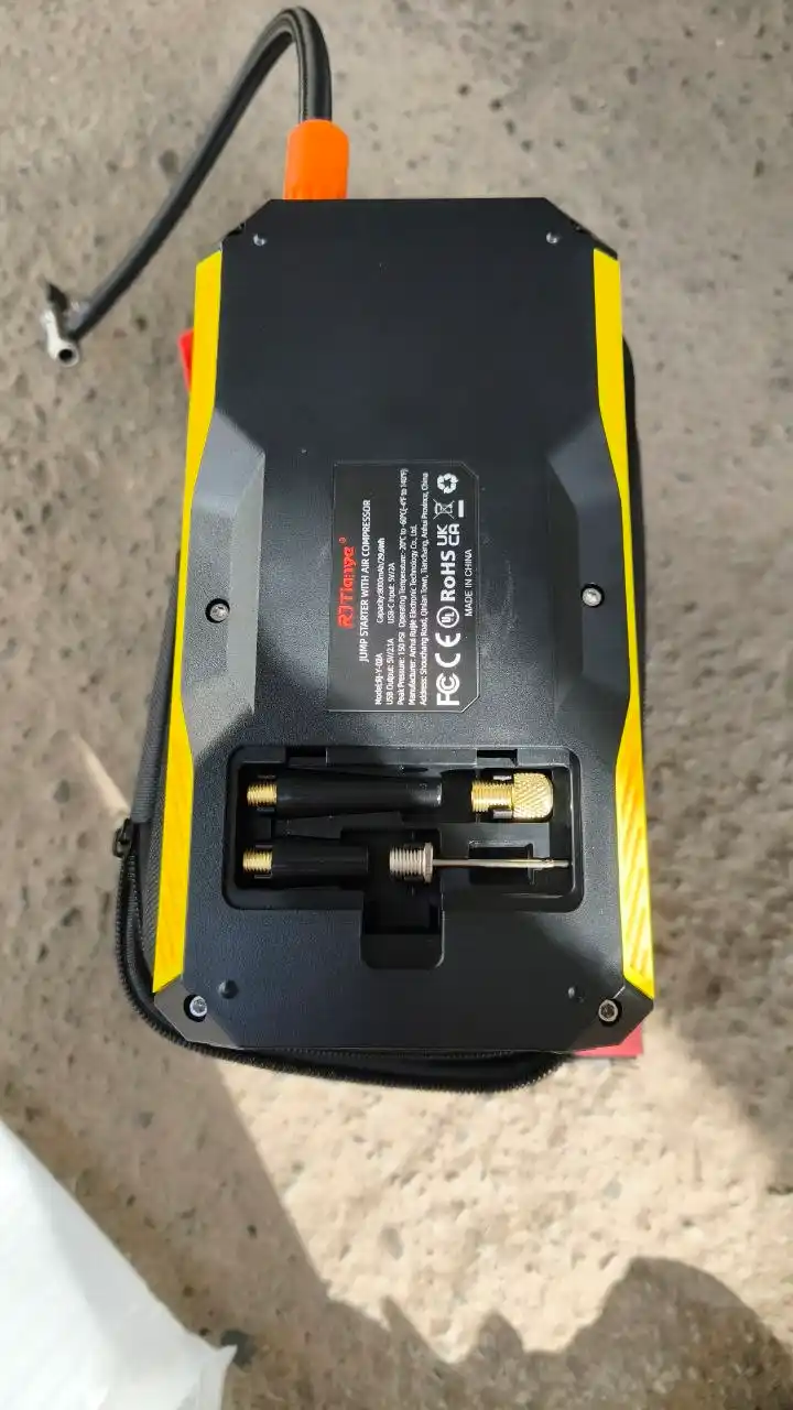 Ishga tushirish moslamasi, tutatgich, Powerbank Starter, kompressor, quvvatlagich, chiroq