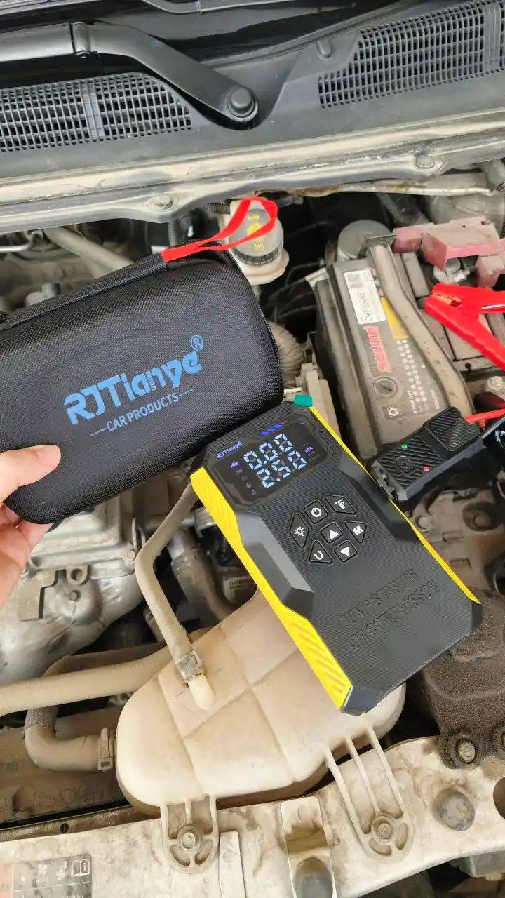 Ishga tushirish moslamasi, tutatgich, Powerbank Starter, kompressor, quvvatlagich, chiroq