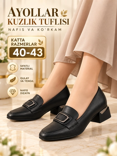 Ayollar oyoq kiyimi, velikan, katta razmerlar, klassika model, kuzlik oyoq kiyim - 