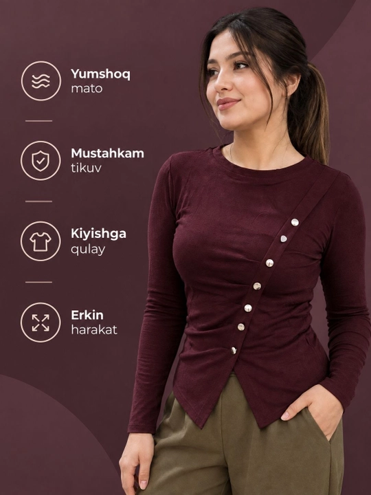 Ayollar koftasi, uzun yengli, aldamchi - 