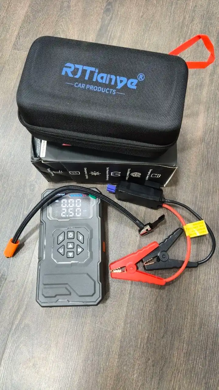 Ishga tushirish moslamasi, tutatgich, Powerbank Starter, kompressor, quvvatlagich, chiroq