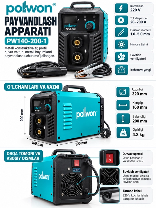 POLLWON PW140-200-1 payvantlash apparati - 