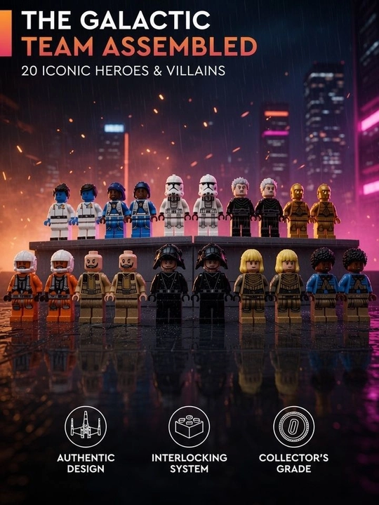 Набор lego из 20 минифигурок Космические войны, совместим с конструкторами, подарок 6+ - 