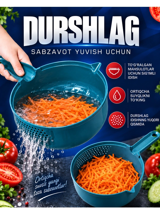 12 in 1 ko‘p funksiyali sabzavot to‘g‘ragich, qirg‘ich, slayser, konteyner va archgich