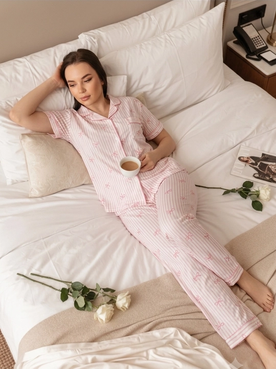 Uy kiyimlari, ayollar uchun, Ipak pijama to'plami, Paxtali pijama ayollar