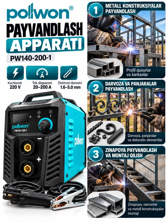POLLWON PW140-200-1 payvantlash apparati