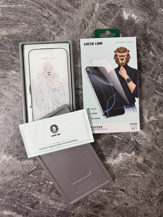 IPhone 17Pro, 17 Pro Max, Air uchun Green Lion 9H Steve himoya oynasi