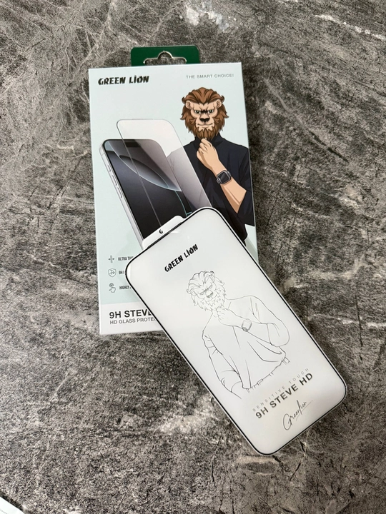 IPhone 17Pro, 17 Pro Max, Air uchun Green Lion 9H Steve himoya oynasi