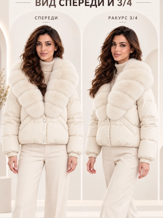 Теплая женская куртка с меховым воротником M–XXL, 12 цветов