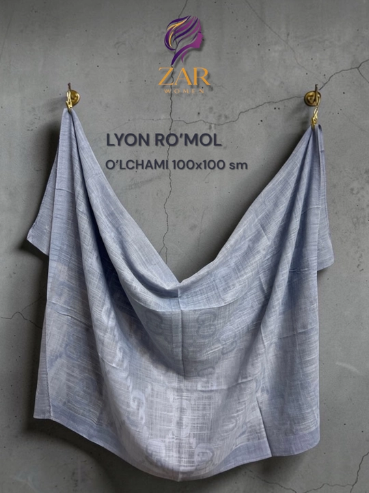 Ayollar uchun lyon matoli ro'mollar. O'lchami 100x100 sm - 