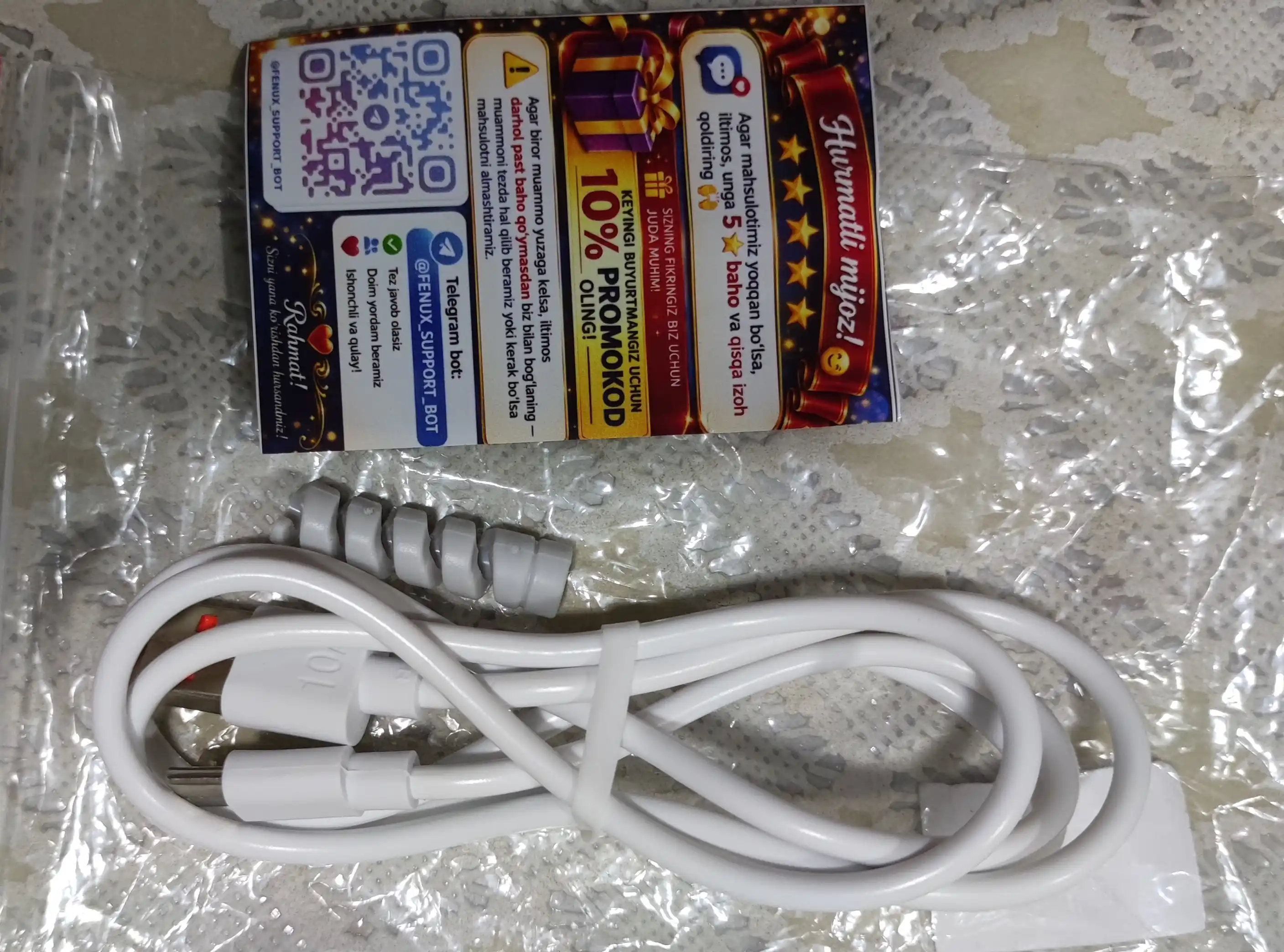 Redmi, Huawei, Honor, Infinix qurilmalarini tezkor quvvatlash uchun USB Type-C kabeli