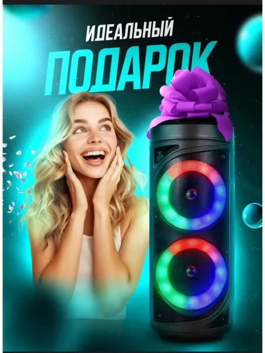 Simsiz bluetooth kolonka va mikrofonli karaoke karnay, portativ katta kalonka