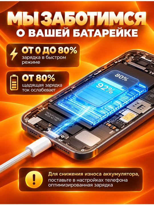 Зарядное устройство для iPhone, быстрая зарядка 20 Вт, с кабелем Type-C-Type-C/Lightning