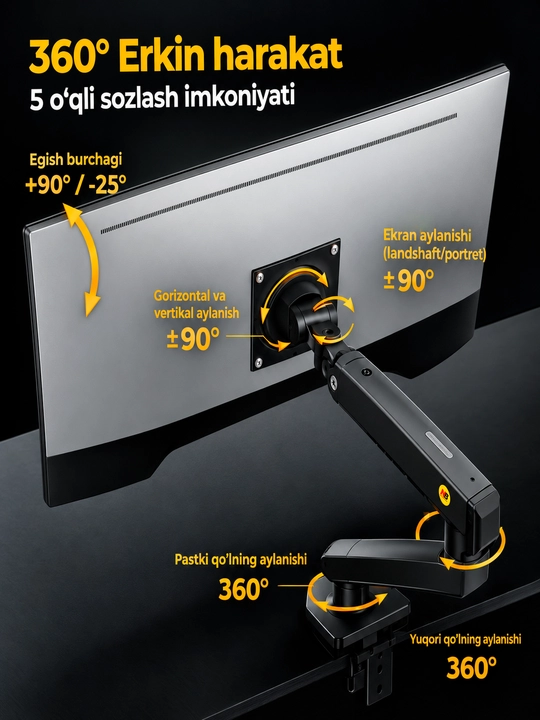 Monitor uchun kronshteyn North Bayou, stol usti monitor tagligi
