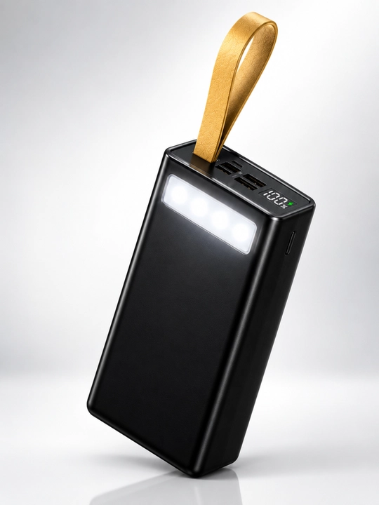 Power Bank 30000 мАч Быстрая зарядка 22.5W, 2 USB + Type-C, LED-дисплей, фонарик, ремешок