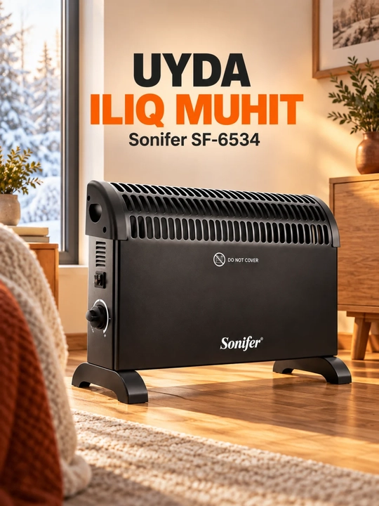 Электрический обогреватель Sonifer SF-6534, конвектор 2000 Вт для дома и комнаты