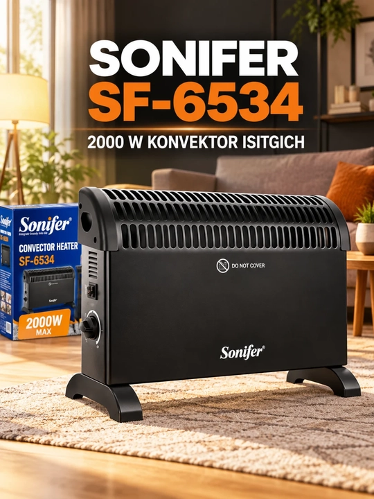 Электрический обогреватель Sonifer SF-6534, конвектор 2000 Вт для дома и комнаты - 