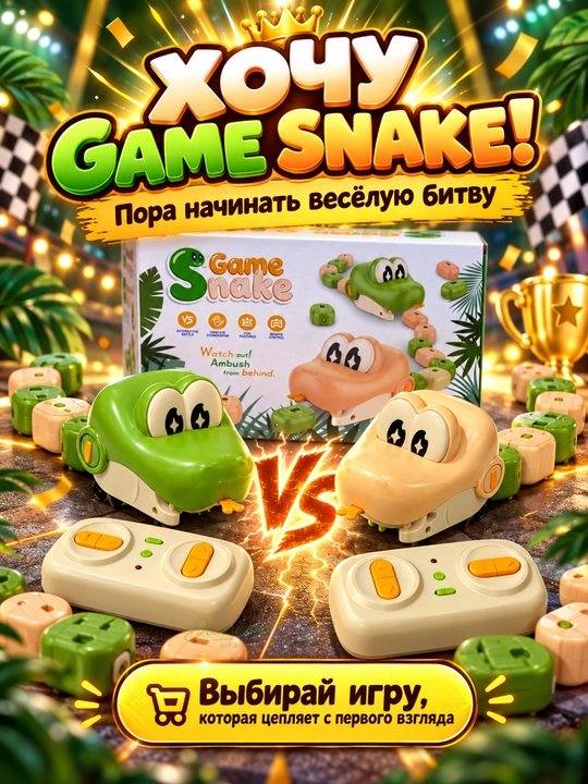 Радиоуправляемая магнитная змейка Greedy Snake на пульте, интерактивная игрушка для детей