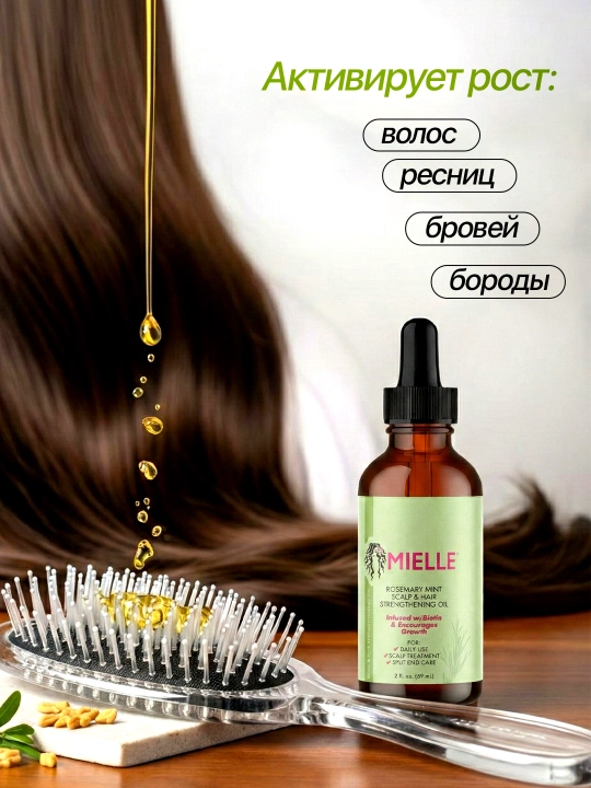 Mielle масло с биотином и розмарином для укрепления волос, 59 мл