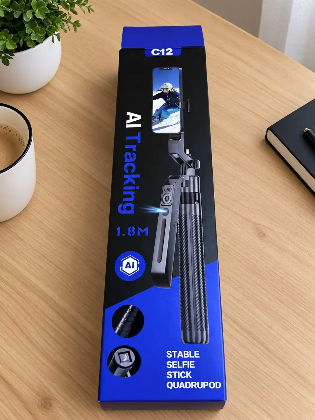 C12 AI Tracking Tripod 1.8M – Штатив для телефона с AI-слежением и пультом