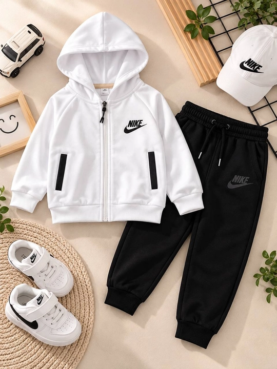 Детский спортивный костюм-двойка Nike, 3–7 лет, бело-чёрный