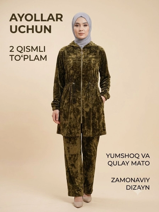 Женский современный костюм из 2 частей - 