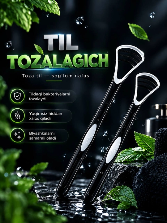 Til tozalagich va til qirg‘ich, til cho‘tkasi va og‘iz gigiyenasi uchun - 