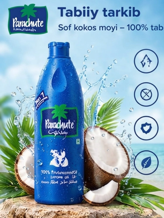 100 ml toza kokos moyi, soch va tana uchun ozuqaviy va namlantiruvchi moy - 