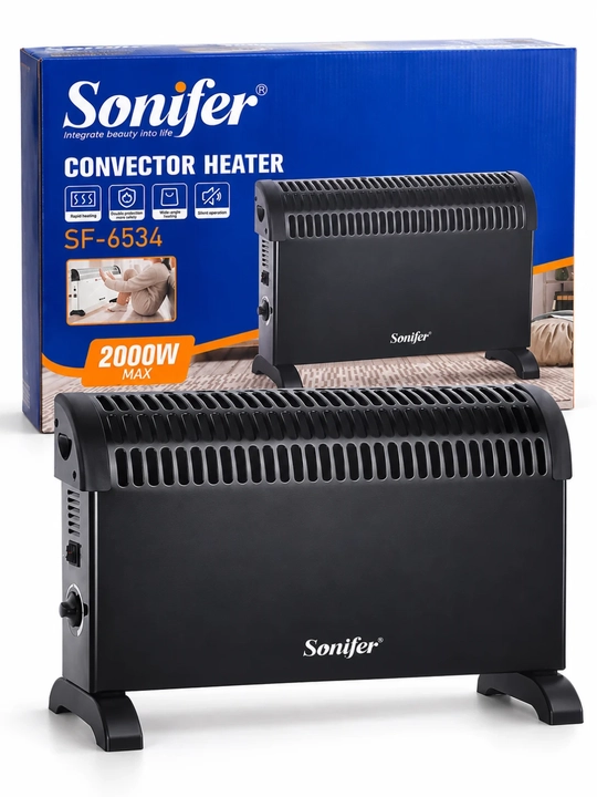 Обогреватель конвектор Sonifer SF-6534, электрический, 2000 Вт, чёрный, для дома