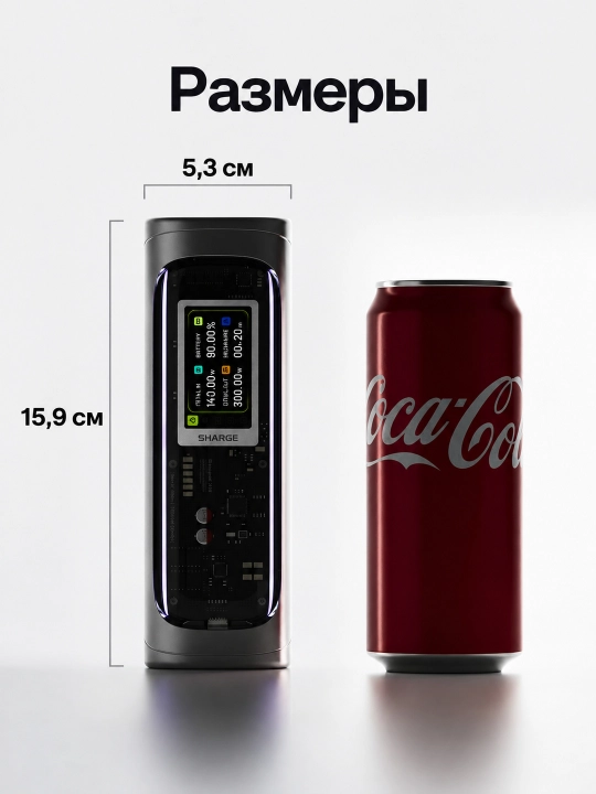 Повербанк SHARGE Shargeek 300, 24000 мА·ч, 300 Вт, 2 USB-C по 140 Вт, DC