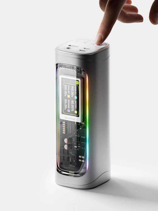 Повербанк SHARGE Shargeek 300, 24000 мА·ч, 300 Вт, 2 USB-C по 140 Вт, DC