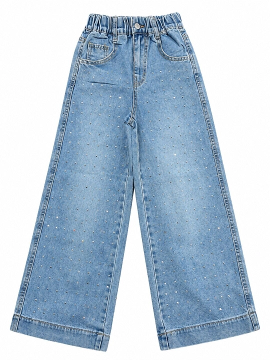 Qizlar jinsi shim, bolalar jinsi, keng jinsi shim, bezakli jinsi, denim shim, moda shim