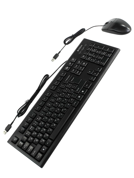 Klaviatura va sichqoncha A4TECH KR-8520D, USB simli to‘plam, kompyuter va ofis uchun