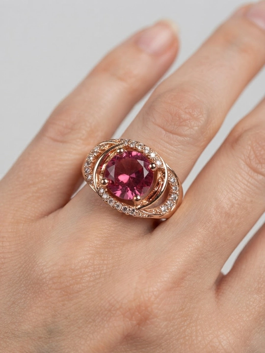 Pushti tilla yugurtirilgan mis uzuk, 18 karat